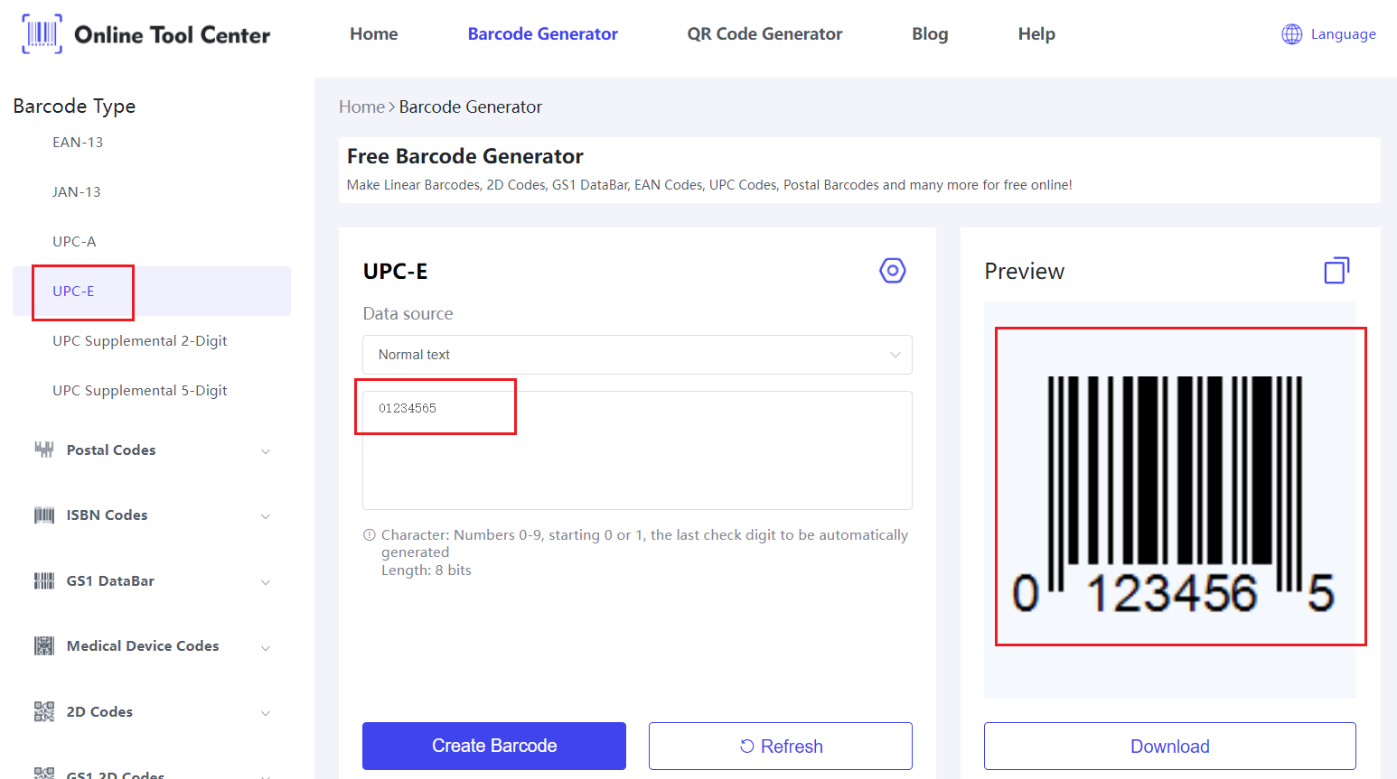 เครื่องสร้างบาร์โค้ด UPC E .png