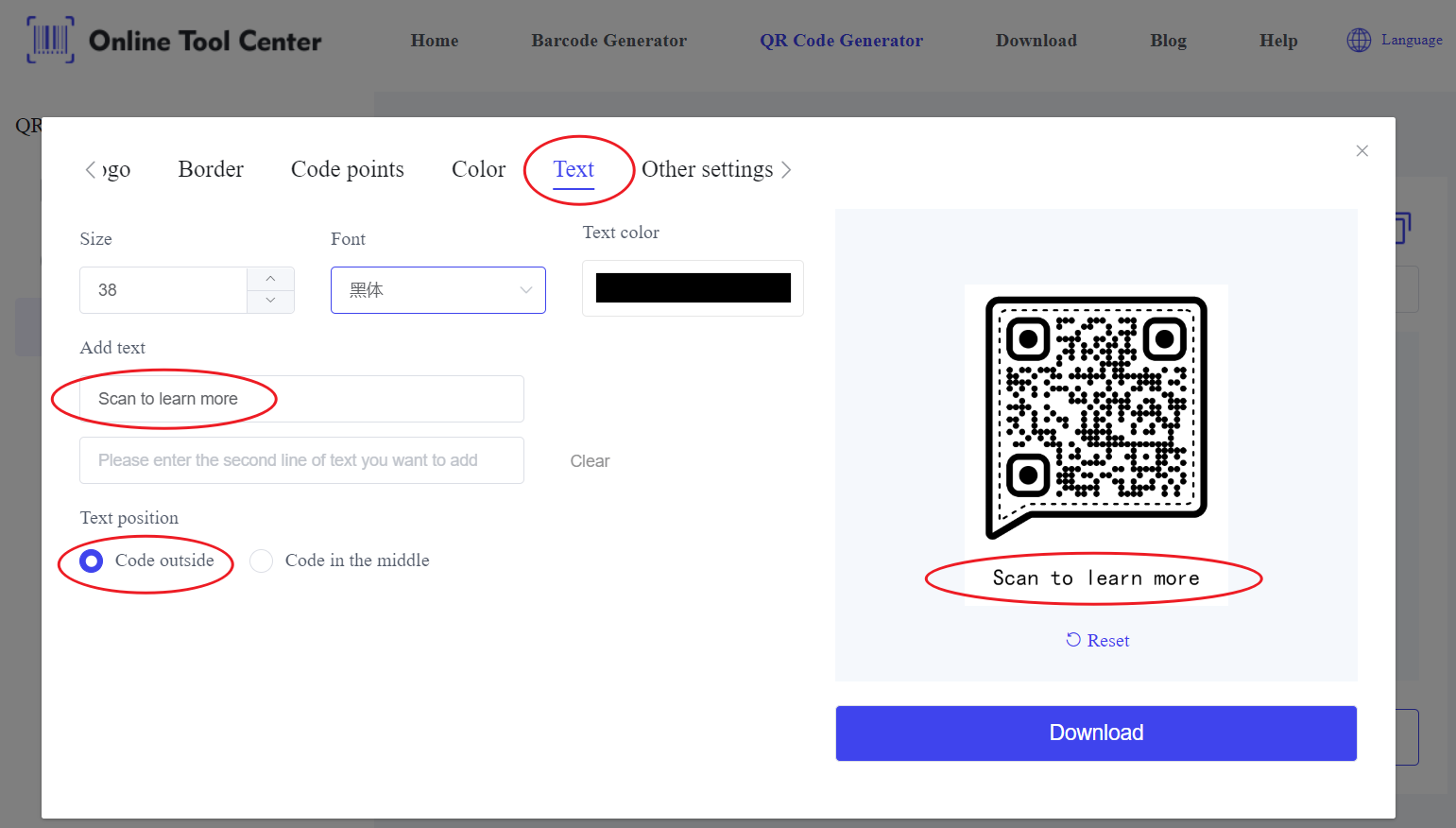 สร้างรหัส QR.png พร้อมเรียกร้องให้ดำเนินการ