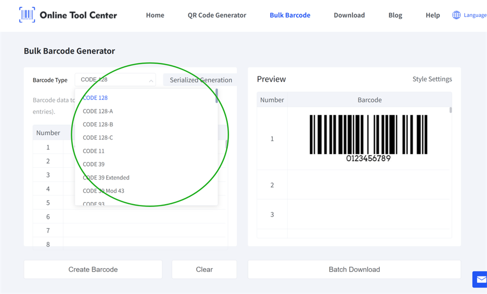 bulk barcode generator เครื่องกำเนิดบาร์โค้ดจำนวนมาก