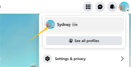 คลิกภาพโปรไฟล์บน facebook