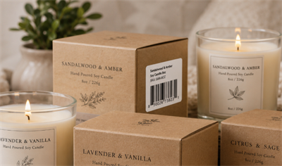 handmade candle with barcode เทียนทำด้วยมือพร้อมบาร์โค้ด