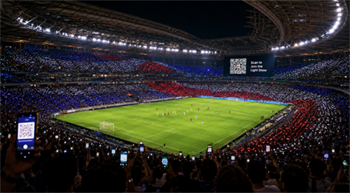 World Cup QR code light show แสดงแสง QR รหัสฟุตบอลโลก