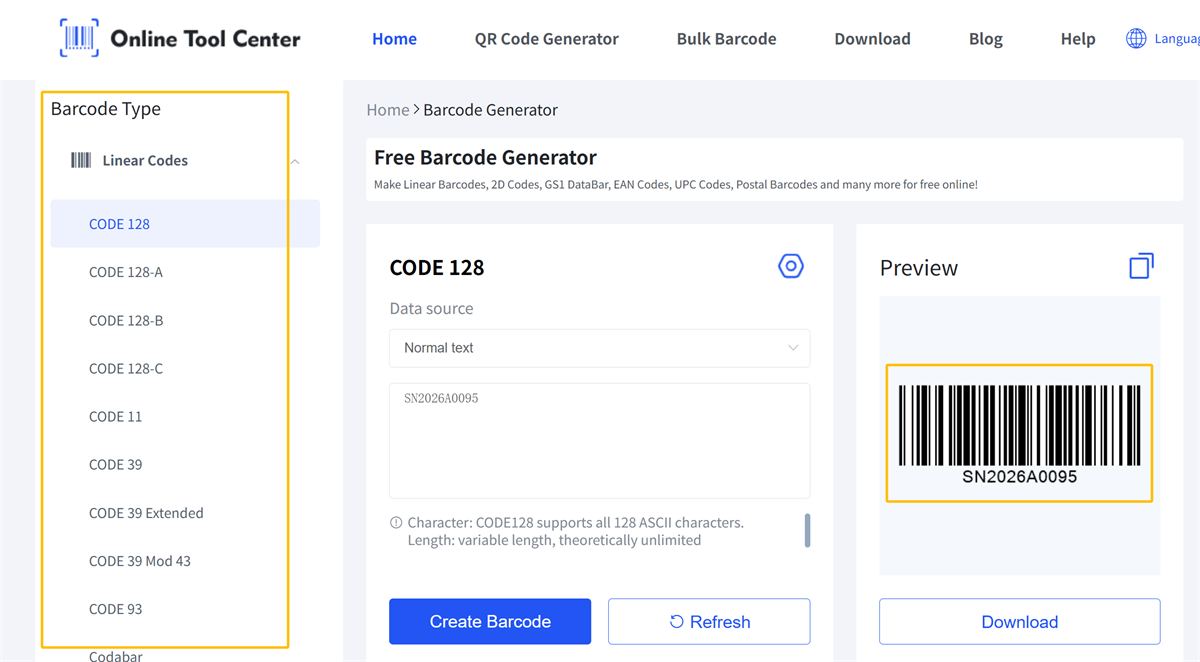 erate code128 barcode รหัส erate128 บาร์โค้ด